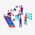 Abstract digital network representing technological connectivity